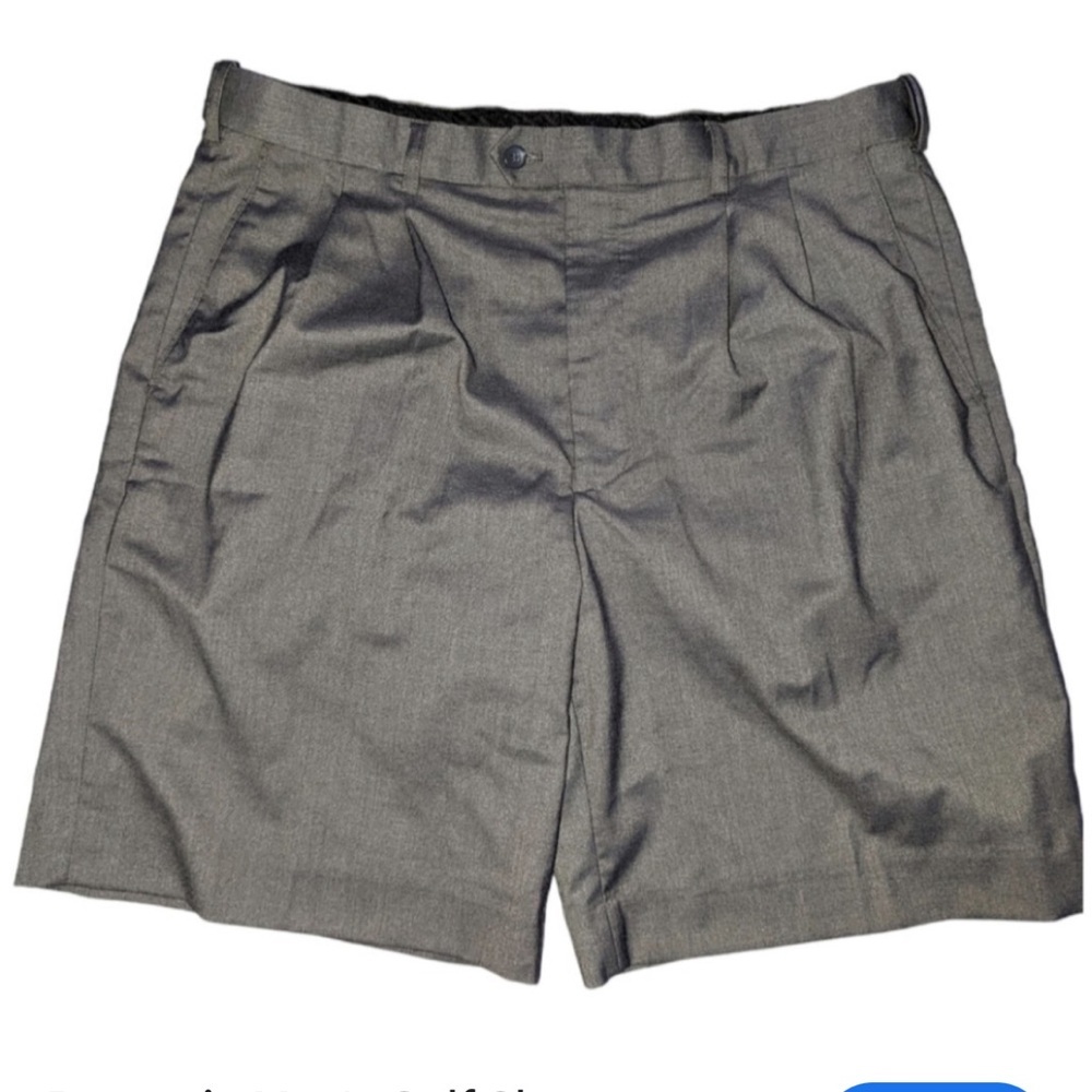 Bocaccio Golf Men's 36 Pleated Front Shorts Grey Rayon/poly
